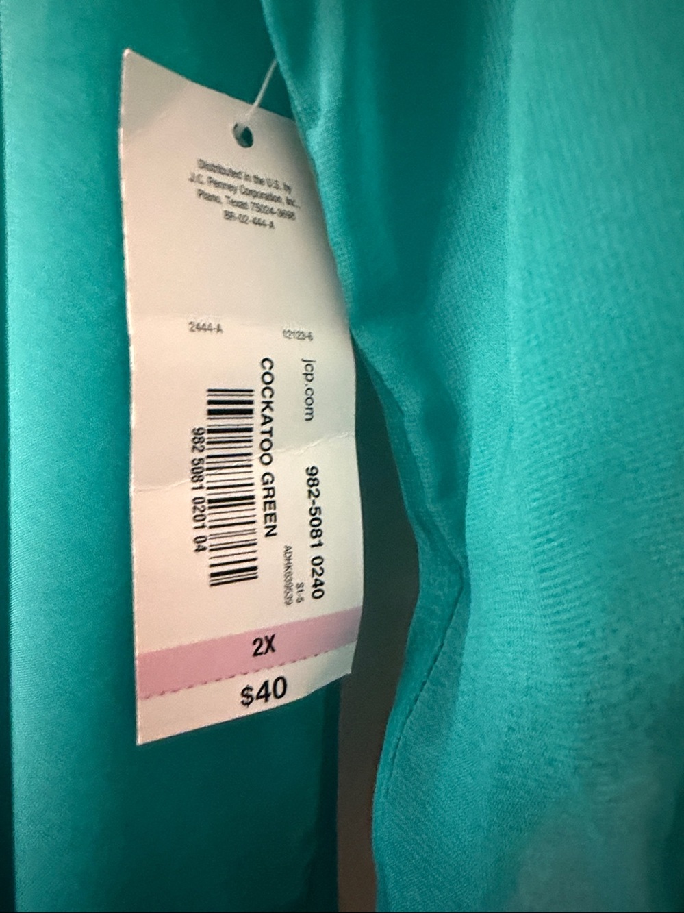 a.n.a Teal Sheer Tie-Neck Peasant Tunic 2X - Picture 4 of 12